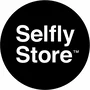 Selfly Store logo, white text on black circular background
